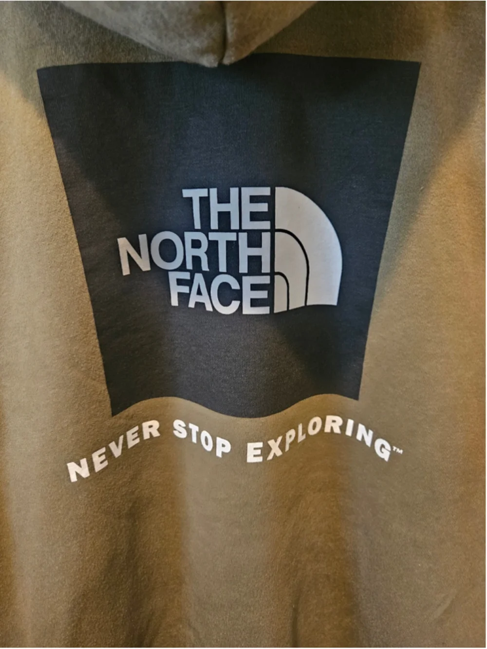 Men's The North Face Hoodie XL Olive Green Rear Graphic Logo